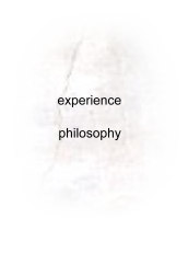 experience and philosophy